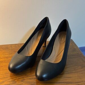 Clarks Black Leather Heels